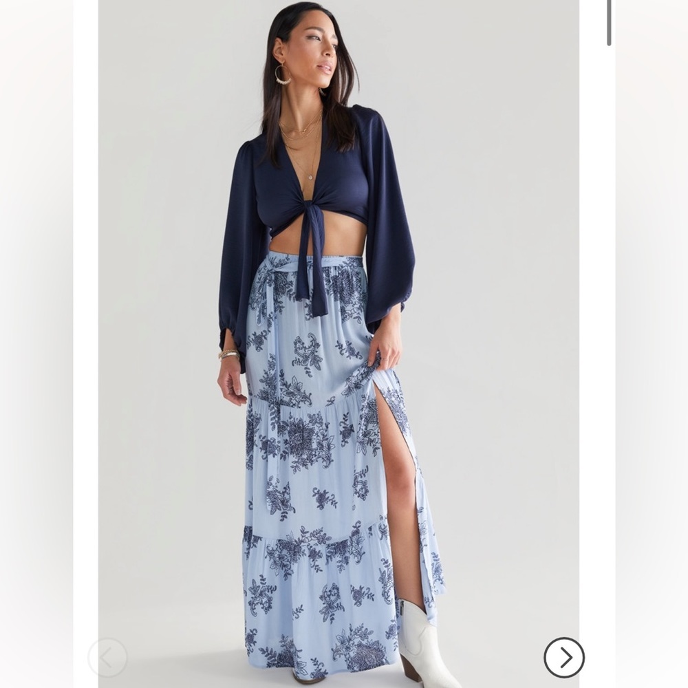 Francesca’s Loreen Side Slit Maxi Skirt